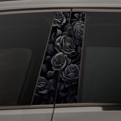 Наклейки на стойки дверей авто - Black roses Наклейки на стойки дверей авто - Black roses