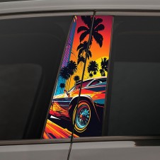 Наклейки на стойки дверей авто - Sunset car