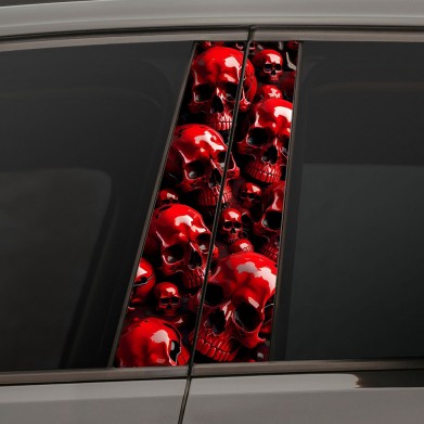 Наклейки на стойки дверей авто - Many skulls Red Наклейки на стойки дверей авто - Many skulls Red