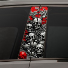 Наклейки на стойки дверей авто - Skull stone Japan