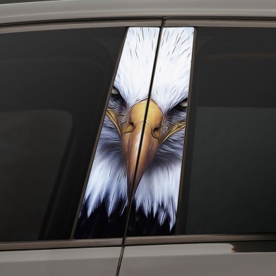Наклейки на стойки дверей авто - White eagle face Наклейки на стойки дверей авто - White eagle face