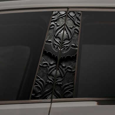 Наклейки на стойки дверей авто - Batman logo ornament