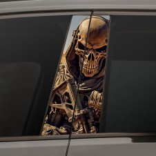 Наклейки на стойки дверей авто - Sniper scull