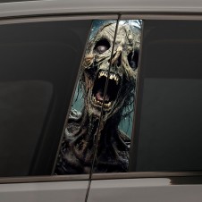 Наклейки на стойки дверей авто - Spooky character with skull