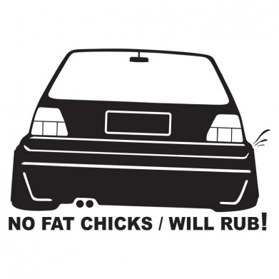 Наклейка на авто - No Fat Chicks Наклейка на авто - No Fat Chicks