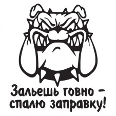 Наклейка на авто - Зальешь говно - спалю заправку