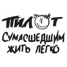 Наклейка на авто - Пилот Сумасшедшим жить легко