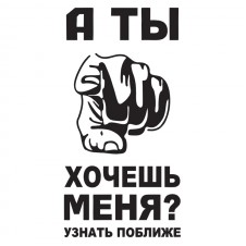 Наклейка на авто - А ты хочешь меня ?