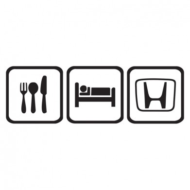 Наклейка на авто - Eat Sleep Honda Наклейка на авто - Eat Sleep Honda