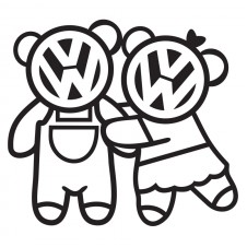 Наклейка на авто - VW Panda Family