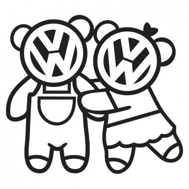 Наклейка на авто - VW Panda Family Наклейка на авто - VW Panda Family