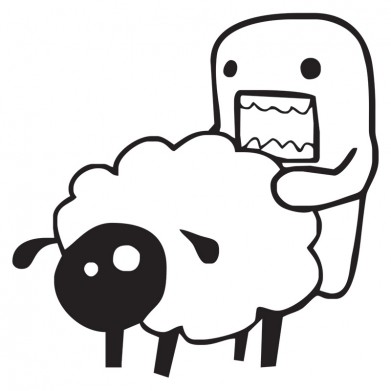 Наклейка на авто - Domo Kun Love Sheep Наклейка на авто - Domo Kun Love Sheep