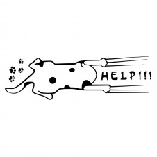Наклейка на авто - Кот кричит Help