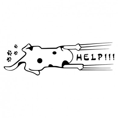 Наклейка на авто - Кот кричит Help Наклейка на авто - Кот кричит Help