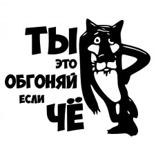 Наклейка на авто - Ты это, обгоняй если Чё