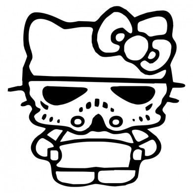 Наклейка на авто - Hello Kitty в маске Наклейка на авто - Hello Kitty в маске
