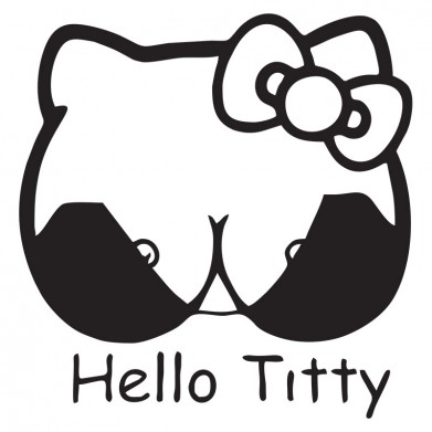 Наклейка на авто - Hello Titty Наклейка на авто - Hello Titty