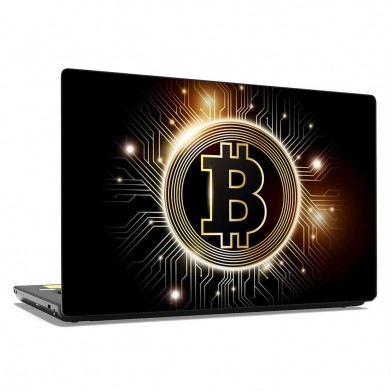Наклейка на ноутбук - Bitcoin circuit board