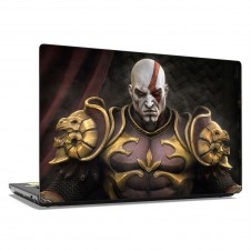 Наклейка на ноутбук - God Of War Kratos на троне