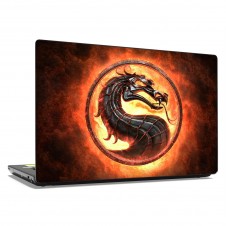 Наклейка на ноутбук - Mortal Kombat fire logo