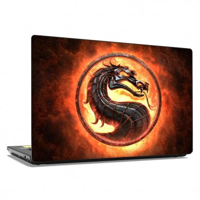 Наклейка на ноутбук - Mortal Kombat fire logo Наклейка на ноутбук - Mortal Kombat fire logo