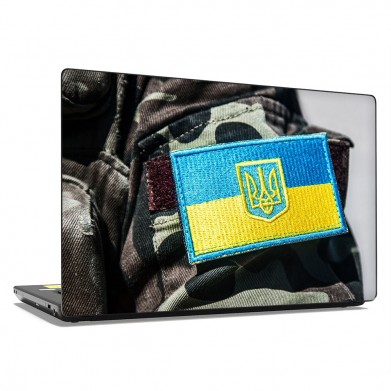 Наклейка на ноутбук - Шеврон Флаг Украины Наклейка на ноутбук - Шеврон Флаг Украины