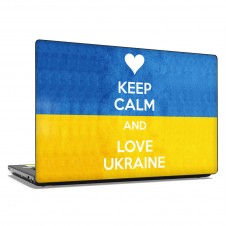 Наклейка на ноутбук - Keep Calm and Love Ukraine