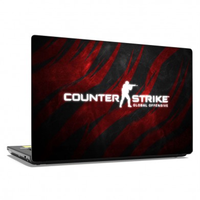 Наклейка на ноутбук - Counter-Strike black red logo Наклейка на ноутбук - Counter-Strike black red logo