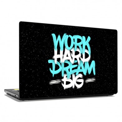 Наклейка на ноутбук - Work hard dream big