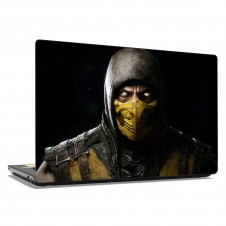 Наклейка на ноутбук - Mortal Kombat Scorpion face