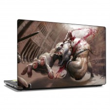 Наклейка на ноутбук - God Of War Monster fight