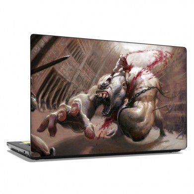 Наклейка на ноутбук - God Of War Monster fight Наклейка на ноутбук - God Of War Monster fight