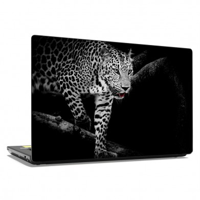 Наклейка на ноутбук - Black and white leopard Наклейка на ноутбук - Black and white leopard