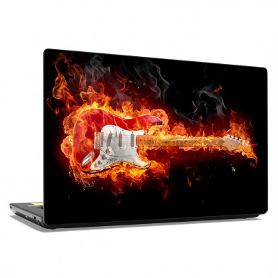 Наклейка на ноутбук - Flame guitar Наклейка на ноутбук - Flame guitar