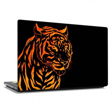 Наклейка на ноутбук - Orange tiger