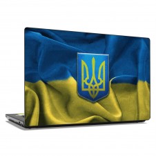 Наклейка на ноутбук - Флаг Украині Герб v2