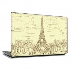 Наклейка на ноутбук - Sketch Eiffel