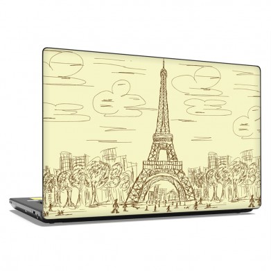 Наклейка на ноутбук - Sketch Eiffel Наклейка на ноутбук - Sketch Eiffel