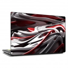 Наклейка на ноутбук - White and red abstraction
