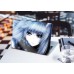 Наклейка на ноутбук - Little blue girl anime Наклейка на ноутбук - Little blue girl anime