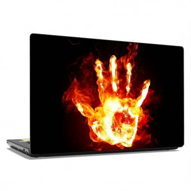 Наклейка на ноутбук - Flame hand Наклейка на ноутбук - Flame hand