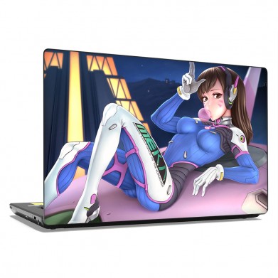 Наклейка на ноутбук - Overwatch D va Meka Anime girl Наклейка на ноутбук - Overwatch D va Meka Anime girl