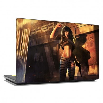 Наклейка на ноутбук - Game girl Наклейка на ноутбук - Game girl