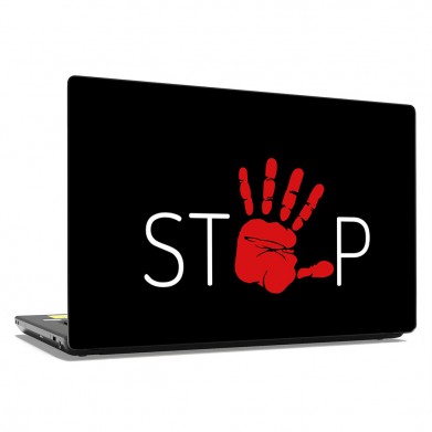 Наклейка на ноутбук - STOP Наклейка на ноутбук - STOP