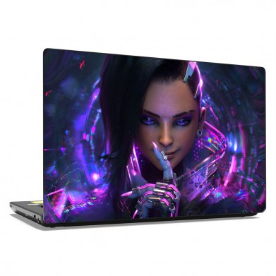 Наклейка на ноутбук - Overwatch purple Sombra Наклейка на ноутбук - Overwatch purple Sombra