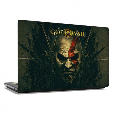 Наклейка на ноутбук - God Of War man face Наклейка на ноутбук - God Of War man face