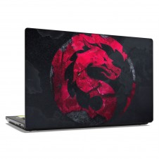 Наклейка на ноутбук - Mortal Kombat red logo