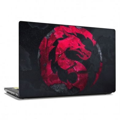Наклейка на ноутбук - Mortal Kombat red logo Наклейка на ноутбук - Mortal Kombat red logo