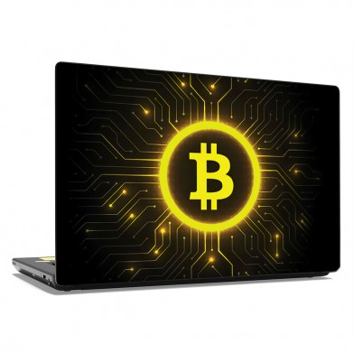 Наклейка на ноутбук - Yellow Bitcoin Наклейка на ноутбук - Yellow Bitcoin