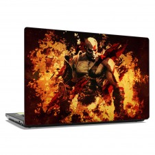 Наклейка на ноутбук - God Of War Fire Kratos